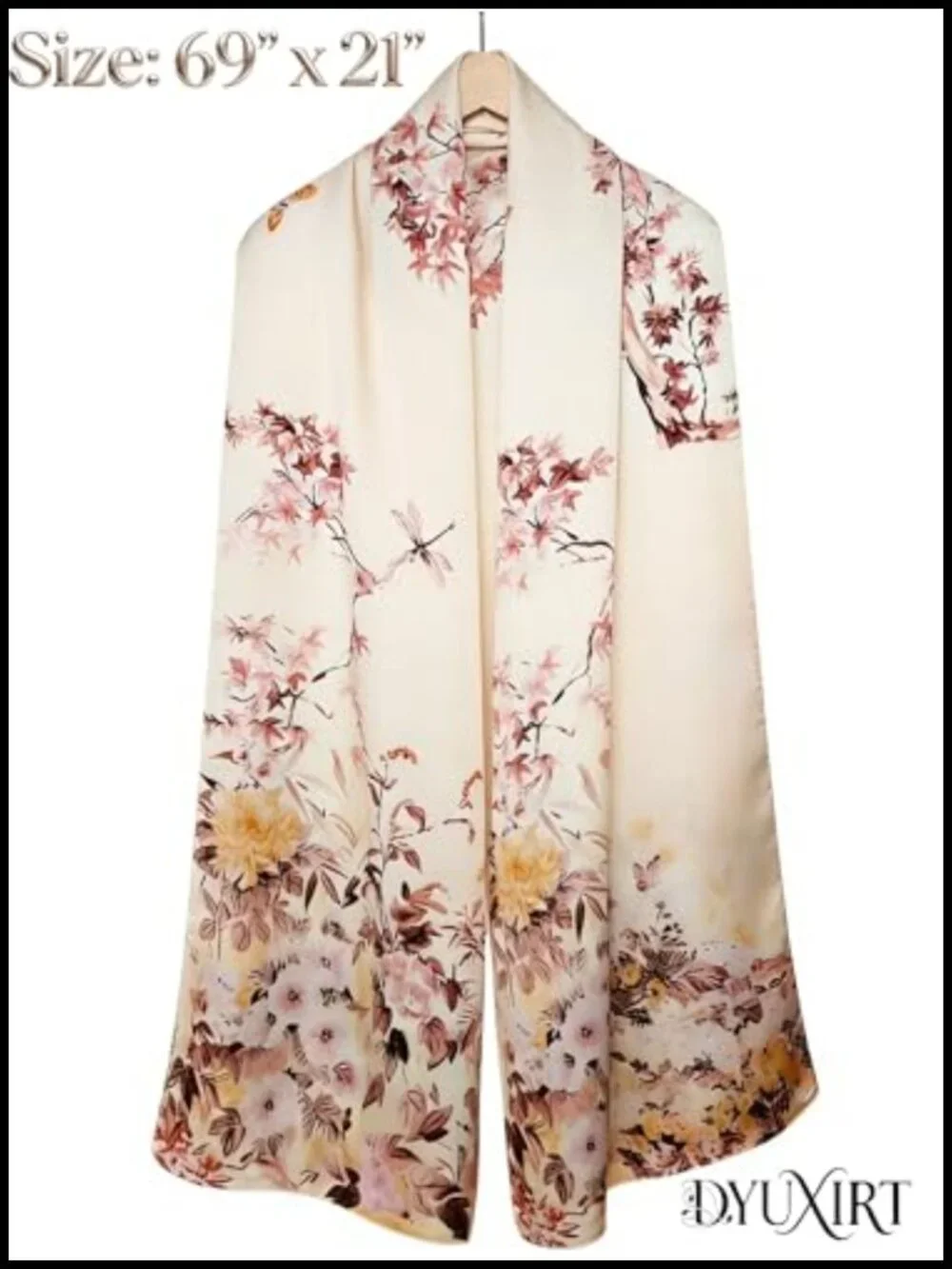 100% Mulberry Silk Oversized Shawl Wrap Fashion Scarf Featherlight Airy